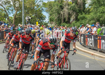 La dernière étape du Tour Down Under courses autour du circuit de la rue Adelaide central Banque D'Images