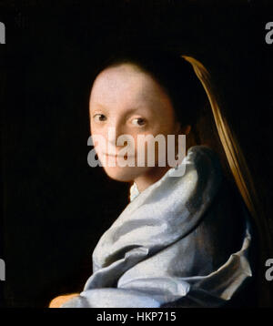 Vermeer. "Étude d'une jeune femme' par Johannes Vermeer, huile sur toile, c.1665. Banque D'Images
