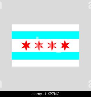 Vecteur du drapeau de Chicago Illustration de Vecteur