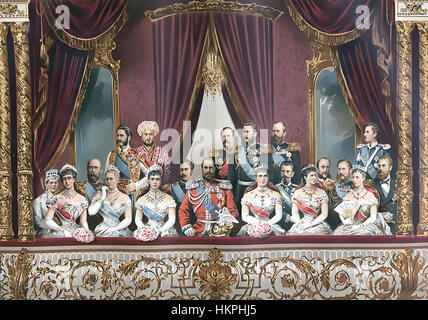 Alexandre II de Russie (1818-1881) et la Cour assistent à une représentation au Théâtre Bolchoï de Moscou à l'occasion de son couronnement en septembre 1866 Banque D'Images