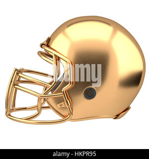 Golden American football helmet Isolated Banque D'Images