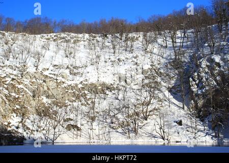 Le paysage en hiver, les lacs de Plitvice Croatie Banque D'Images