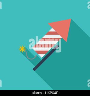 L'icône d'artifice. Télévision avec l'icône des vecteur long shadow pour applications web et mobiles. Il peut être utilisé comme logo -, le pictogramme, icône, infographie eleme Illustration de Vecteur