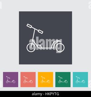 Enfant Scooter fine ligne télévision vector icon set connexes pour des applications web et mobiles. Il peut être utilisé comme logo -, le pictogramme, l'icône, l'élément infographique. Illustration de Vecteur