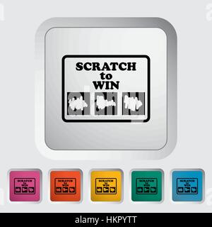 Scratch Card. Seule simple icône du bouton. Vector illustration. Illustration de Vecteur