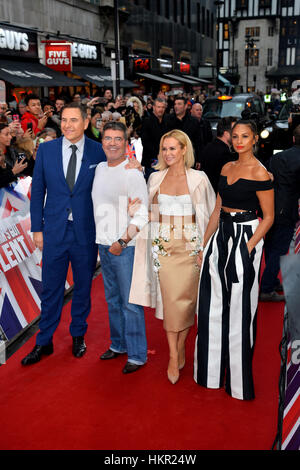 (De gauche à droite) David Walliams, Simon Cowell, Amanda Holden et Alesha Dixon participant à la Britain's Got Talent Photocall au London Palladium. ASSOCIATION DE PRESSE Photo. Photo Date : Dimanche 29 Janvier, 2017. Voir PA story SHOWBIZ BGT. Crédit photo doit se lire : Matt Crossick/PA Wire Banque D'Images