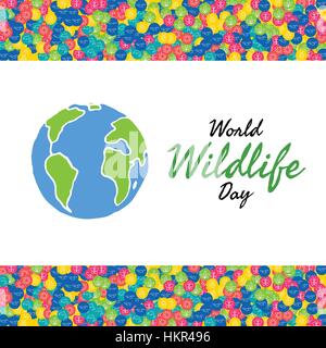 Journée mondiale de la vie sauvage card Illustration de Vecteur