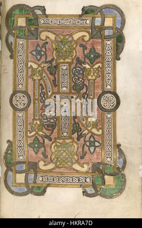 Cette page manuscrite, intitulée « Incipit John », commence l'Évangile de Jean avec une enluminure médiévale complexe et une calligraphie. L'œuvre reflète la tradition médiévale des textes religieux décorés d'illustrations vibrantes. Banque D'Images