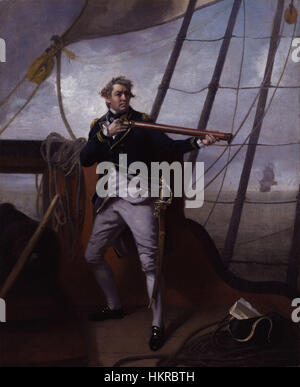 Ce portrait d'Adam Duncan, 1er vicomte Duncan, a été peint par Henry Pierre Danloux au début du XIXe siècle. Il représente l'amiral britannique, célèbre pour ses victoires navales, en particulier la bataille de Camperdown en 1797. La peinture souligne la carrière navale et le leadership distingués de Duncan. Banque D'Images