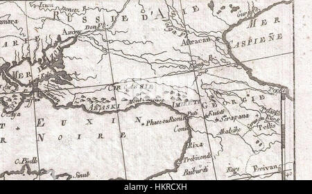 Cette carte de 1780, créée par Raynal et bonne, représente la géographie de la Turquie en Europe et en Asie. Il fournit une représentation détaillée des frontières politiques et des caractéristiques géographiques de la région au XVIIIe siècle, reflétant la compréhension historique de la région. Banque D'Images