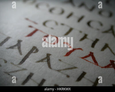 'Encre Codex' désigne une collection historique de manuscrits ou d'œuvres écrites, souvent enluminées ou illustrées, datant de l'Antiquité ou du moyen âge. Ces textes ont généralement été produits à la main et servent d'artefacts culturels et historiques importants dans la compréhension des premières pratiques d'écriture. Banque D'Images