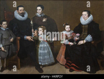 Cornelis De Vos (1585-1651) - Portret van een familie (1631) - Koninklijk Museum voor Schone Kunsten Antwerpen 28-02-2010 14-16-25 Banque D'Images