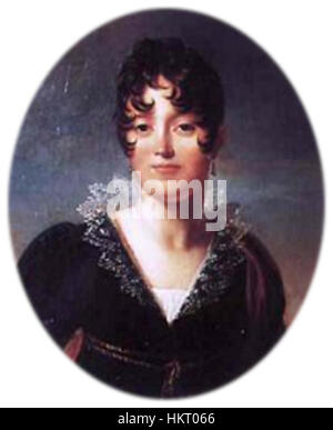 Un portrait de Desiree Clary, connue pour son lien avec Napoléon Bonaparte, la capture dans un contexte élégant et historique, mettant en valeur la mode artistique du début du XIXe siècle. Banque D'Images