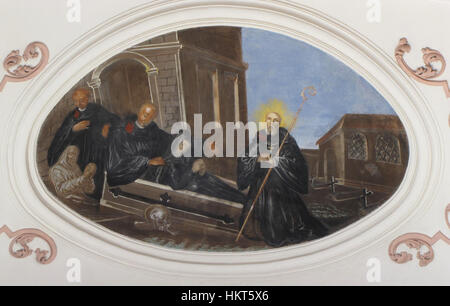 L'abbatiale d'Ebersmunster est une église abbatiale historique, connue pour sa beauté architecturale et son importance religieuse. Cette représentation met en valeur sa structure grandiose et ses caractéristiques de conception complexes. Banque D'Images