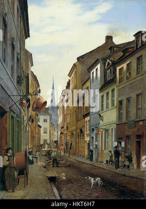 Eduard Gaertner - La Parochialstrasse à Berlin - WGA08484 Banque D'Images