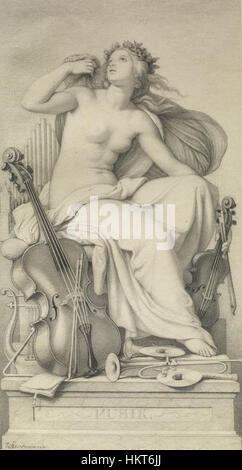 Friedrich Julius Eduard Bendemann - figure allégorique de la musique - Walters 371230 Banque D'Images