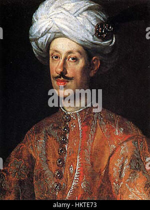 Ferdinando II de Médicis, grand-duc de Toscane, est représenté dans un portrait qui capture sa présence royale. La peinture est un exemple significatif de portrait du XVIIe siècle, reflétant le style artistique de la période baroque et son rôle important dans l'histoire italienne à cette époque. Banque D'Images