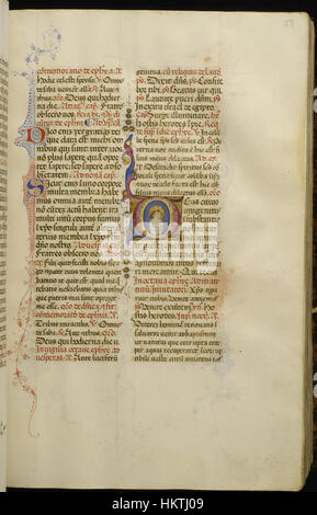 Cette feuille d'un bréviaire du XVe siècle de Francesco di Antonio del Chierico, aujourd'hui conservé au Walters Museum, présente des illuminations complexes et des images religieuses de la Renaissance. Banque D'Images
