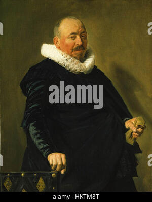 Un portrait de Frans Hals représentant un homme âgé, mettant en valeur l'habileté de l'artiste à capturer le caractère et le réalisme. L'œuvre reflète l'approche distinctive de Hals en matière de portrait au début du XVIIe siècle. Banque D'Images