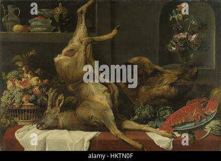 Frans Snyders - grand jeu morts, fruits et fleurs Banque D'Images