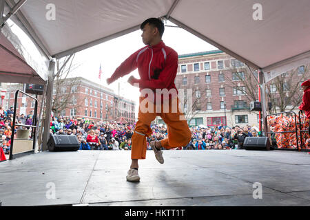 Seattle, USA. 29 janvier 2017. Célébration du Nouvel An lunaire 2017 Chinatown-International dans le district. Crédit : Paul Gordon/Alamy Live News Banque D'Images