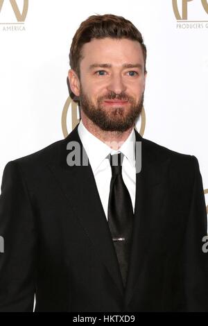 Los Angeles, USA. 28 janvier, 2017. Justin Timberlake au niveau des arrivées pour le 28e Congrès annuel de la Guilde des producteurs d'Amérique (PGA) Awards tenue à l'hôtel Beverly Hilton, à Beverly Hills, Californie. Credit : Priscilla Grant/Everett Collection/Alamy Live News Banque D'Images