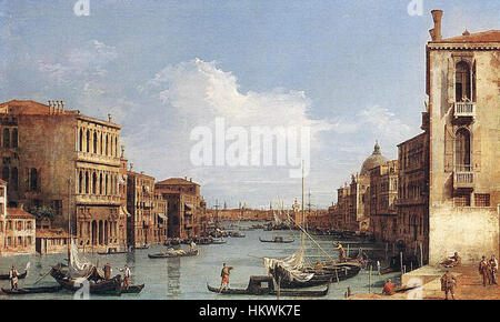 Giovanni Antonio Canal, il Canaletto - Le Grand Canal de Campo San Vio vers le bassin - WGA03869 Banque D'Images