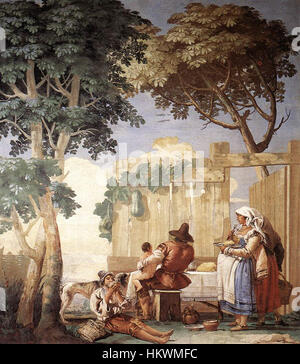 Giovanni Domenico Tiepolo - Repas de famille - WGA22385 Banque D'Images