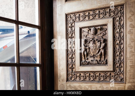 VATICAN - Le 17 décembre 2010 : l'obturateur en bois sculpté dans le hall du musée du Vatican.Les galeries affichage fonctionne à partir de collections constituées par les Papes, ils Banque D'Images