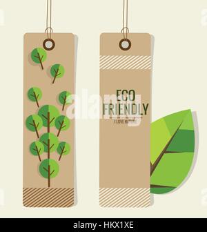 Bannière de la nature, éco-labels biologiques et les tags. Vector illustration. Illustration de Vecteur