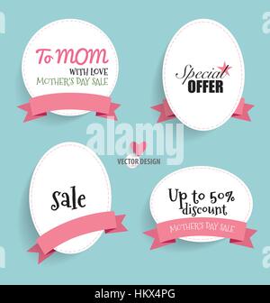 Vente Coupon, coupon, tag. Happy Mother's Day, vector illustration. Illustration de Vecteur