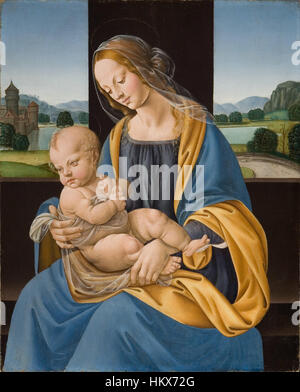 Lorenzo di Credi (bottega) - Madonna col bambino (1494) Banque D'Images