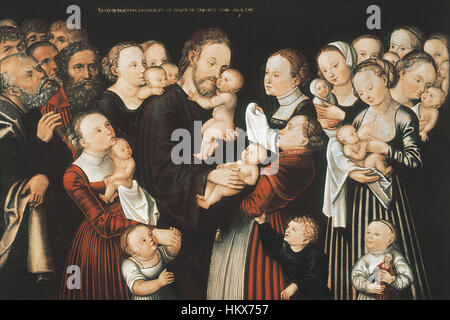 Lucas Cranach l'ancien, le Christ bénissant les enfants, Kunstmuseum Winthertur Banque D'Images