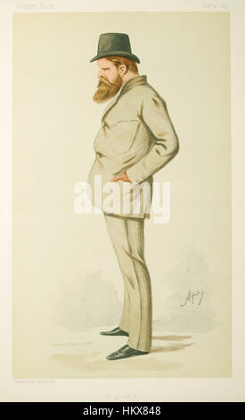 Cette caricature de Wilfrid Scawen Blunt, présentée dans Vanity Fair le 31 janvier 1885, critique avec humour les figures sociétales de l'époque. Le style satirique de Blunt met en lumière les dynamiques politiques et sociales de la fin du XIXe siècle. Banque D'Images