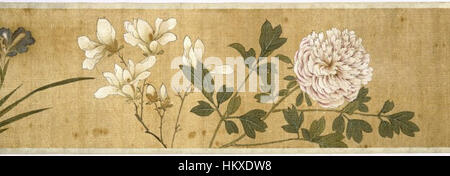 La série 'cent fleurs' de Chen Jiayan au Brooklyn Museum présente une représentation vibrante de l'art floral, capturant la beauté délicate de diverses espèces en mettant l'accent sur la couleur et la composition. Banque D'Images