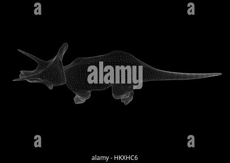 Triceratops Dinosaur hologramme en style fil de fer. Rendu 3D de Nice Banque D'Images