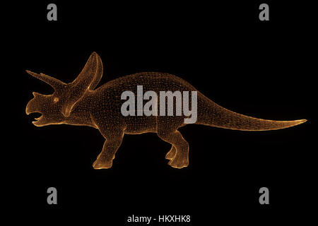 Triceratops Dinosaur hologramme en style fil de fer. Rendu 3D de Nice Banque D'Images