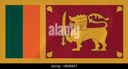 Image vectorielle du Sri Lanka waving flag Illustration de Vecteur