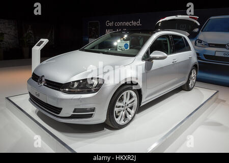 AMSTERDAM - 16 avril 2015 : nouvelle Volkswagen Golf au Salon de l'automobile AutoRAI Amsterdam. Banque D'Images