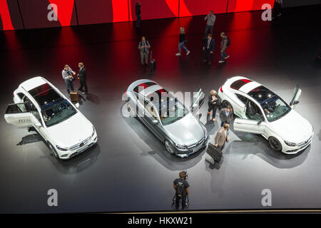 Francfort, Allemagne - Sep 16, 2015 : Mercedes-Benz e 350 GLC Mercedes-Benz Classe C, Coupé et Mercedes-AMG C63 coupé à l'IAA 2015. Banque D'Images