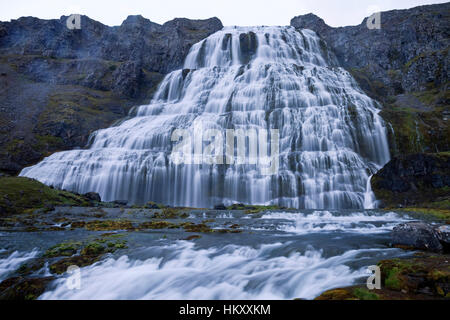 Cascade Dynjandi, Westfjords, Islande Banque D'Images