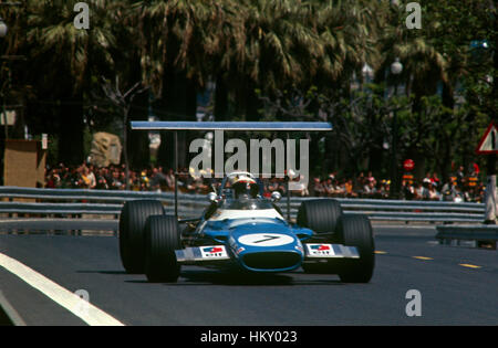 1969 L'Écossais Jackie Stewart Matra MS80 Monjuich Park 1er GP Espagnol Espagne Banque D'Images