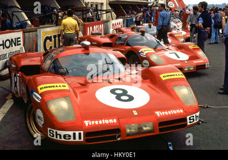 1970 Ferrari 512ss tablier fosses Le Mans 24 Heures GG Banque D'Images