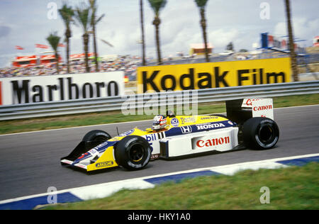 1985 Go Nigel Mansell Williams FW10 Zandvoort Dutch GP 6ème FL Banque D'Images