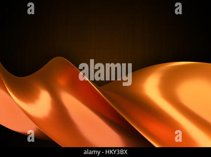 Spirale Orange comme objet abstrait sur le fond sombre. Image 3D reconstruite. Banque D'Images