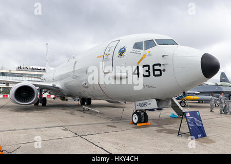 PARIS-LE BOURGET - JUN 18, 2015 : US Navy Boeing P-8 Poseidon lors de la 51e Div. Paris Air Show. Utilisé pour la lutte anti-sous-marine et anti-surface warfare un Banque D'Images