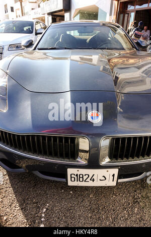 Fisker Karma hybride électrique voiture garée à Puerto Banus, Marbella. Banque D'Images