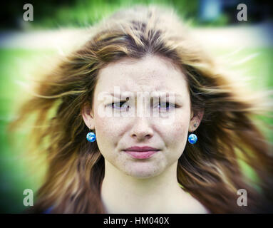 Femme stressée Banque D'Images