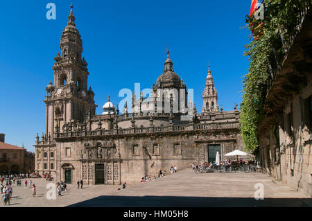 Cathédrale, Saint Jacques de Compostelle, La Corogne province, région de la Galice, Espagne, Europe Banque D'Images
