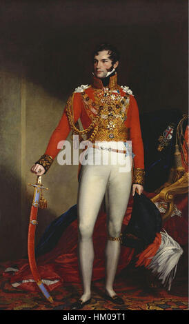 Portrait de Léopold Ier, roi des Belges, qui régna de 1818 à 1850, capturant son expression digne et sa tenue royale durant son temps de premier monarque de Belgique. Banque D'Images